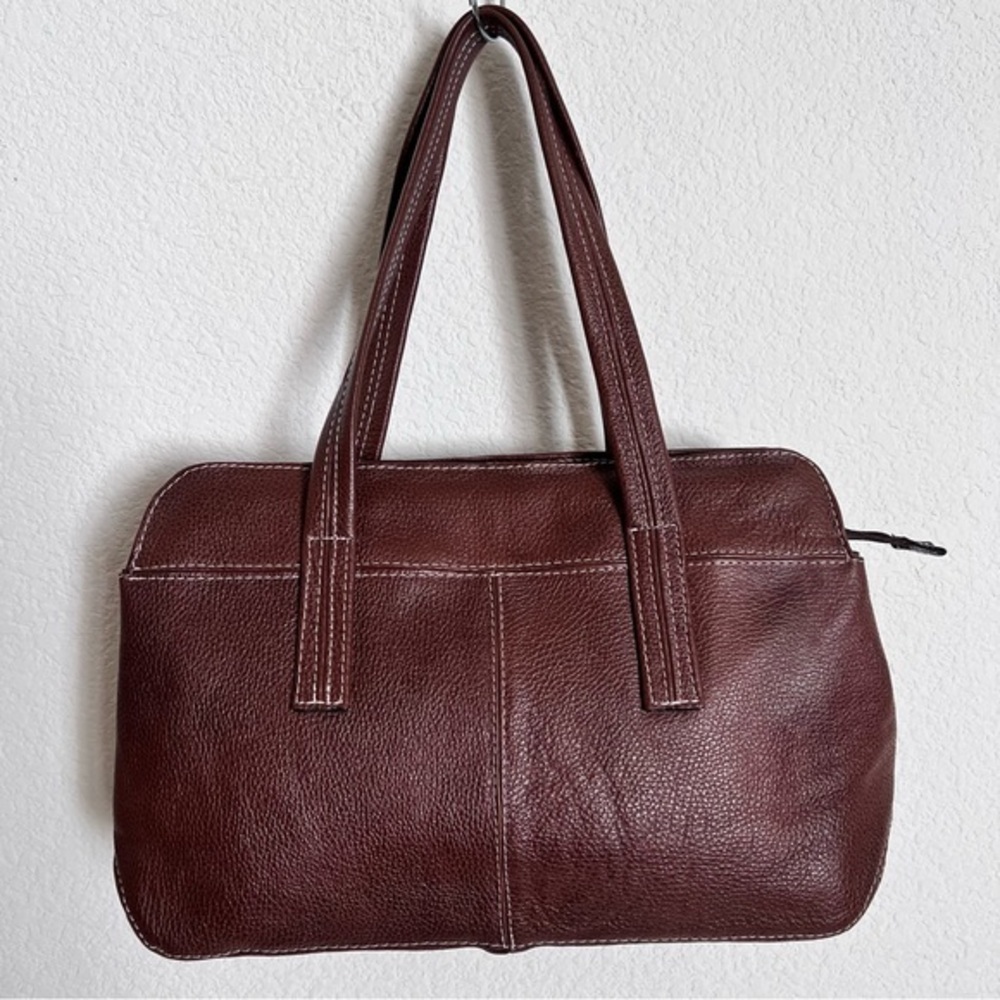 JUHUI Brown Leather Concealed Carry Triple Entry Shoulder Bag Purse Handbag New